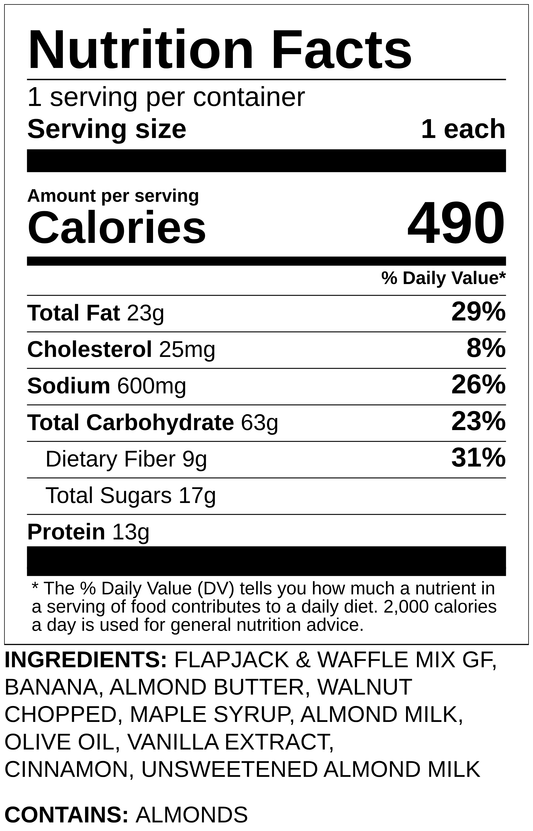 Banana Nut Protein Pancakes with Maple Almond Butter Drizzle
