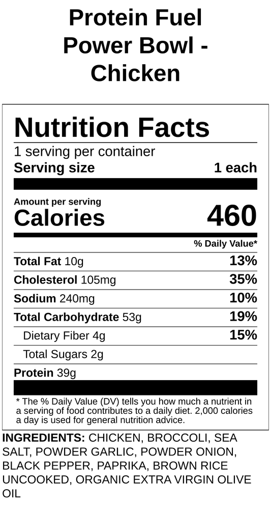 Protein Fuel Power Bowl - Chicken or Tofu