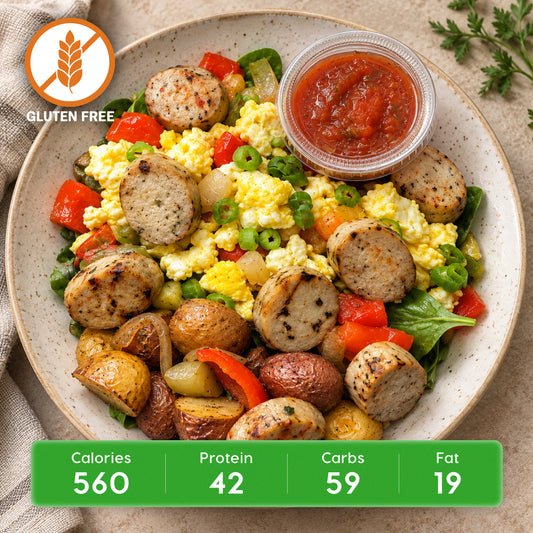Southwest Breakfast Protein Bowl w/ Baked Eggs & Chicken Sausage