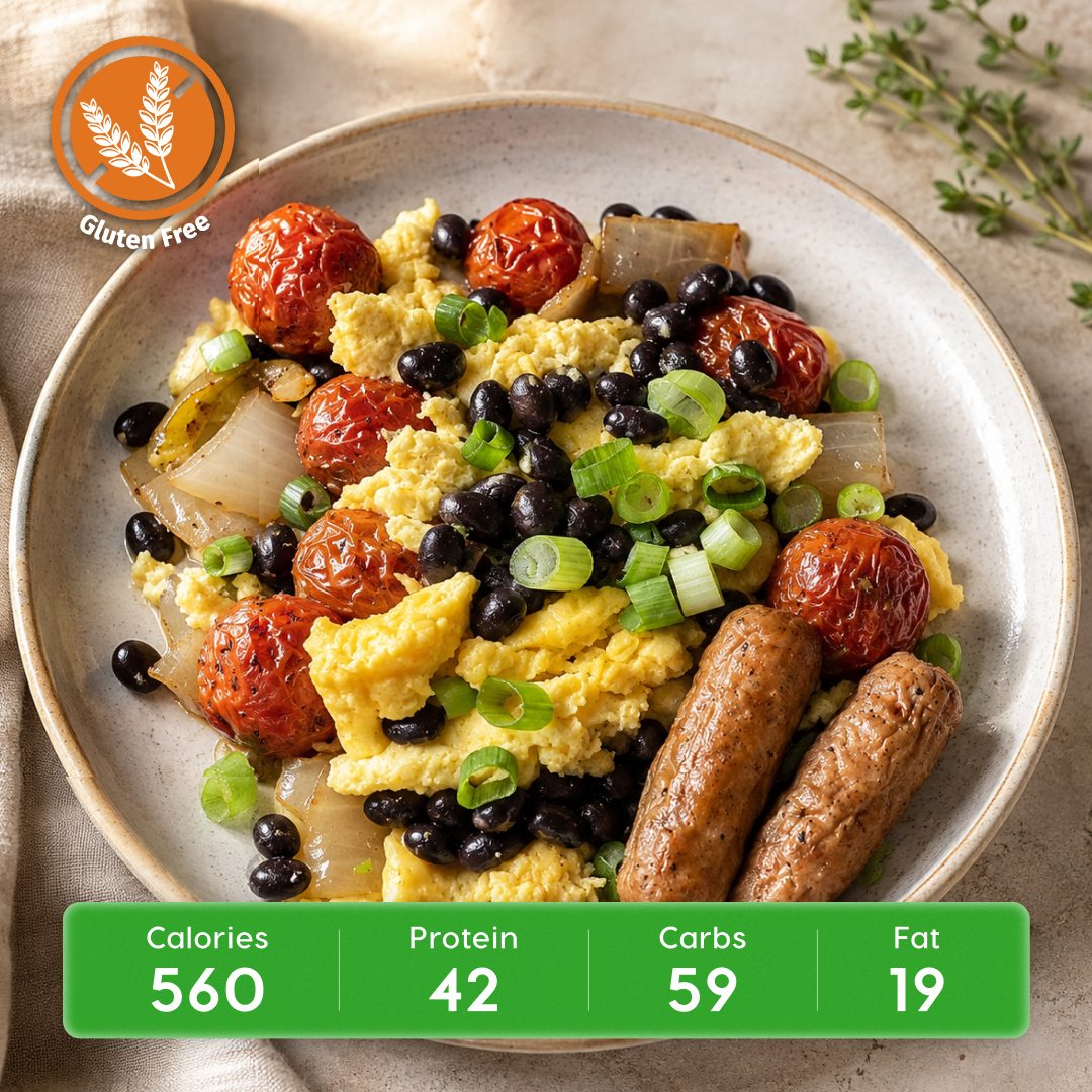 Southwest Breakfast Protein Bowl w/ Baked Eggs & Chicken Sausage