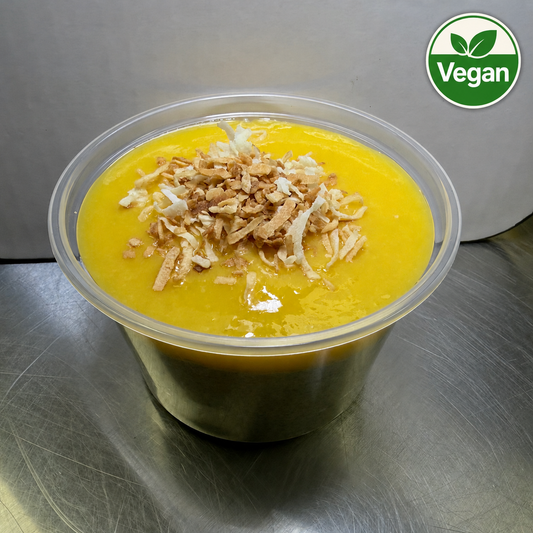 Matcha Mango Chia Pudding with Toasted Coconut  (V)