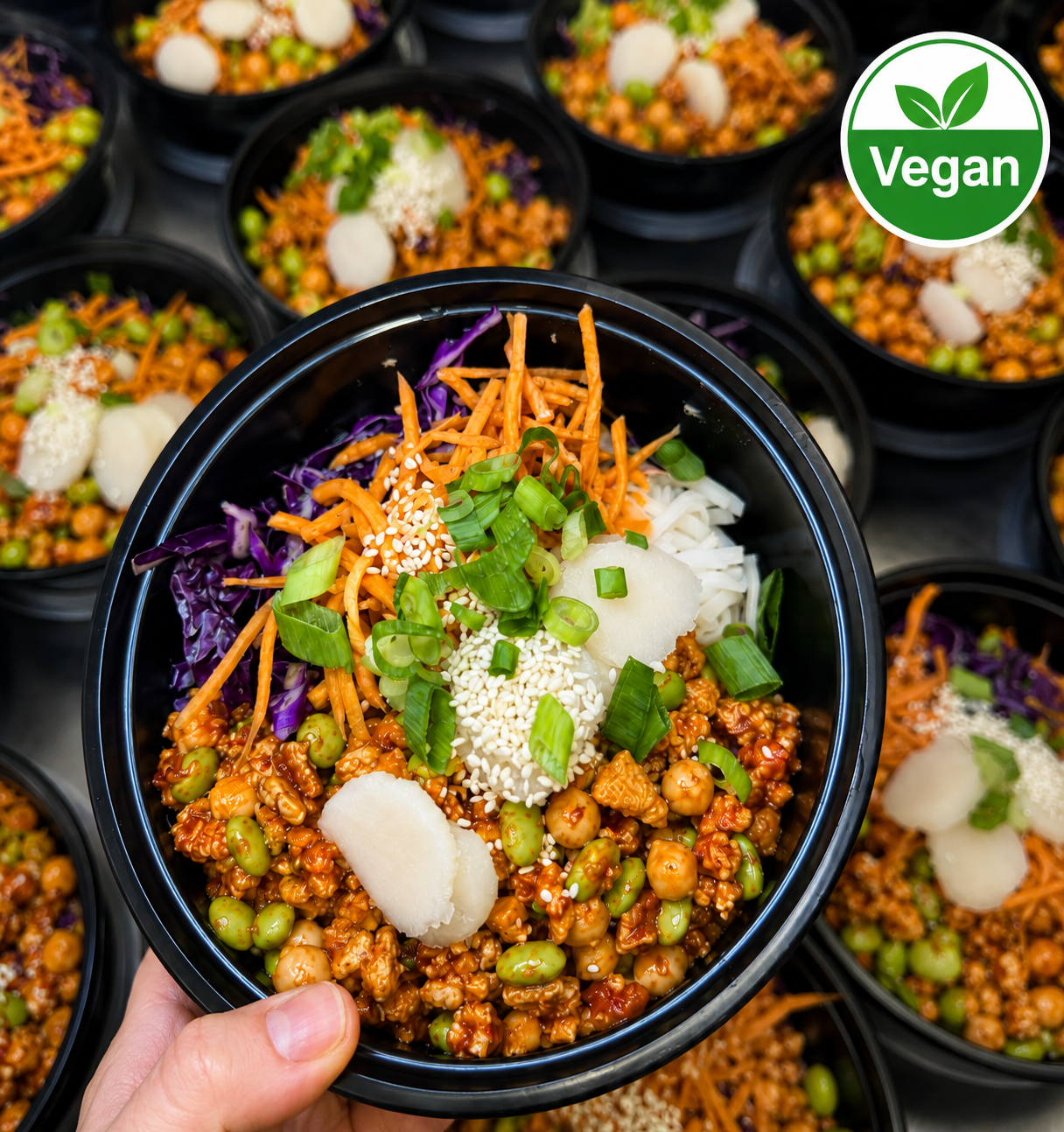 Vegan Korean Gochujang Power Bowl (Walnuts, Edamame & Chickpeas)