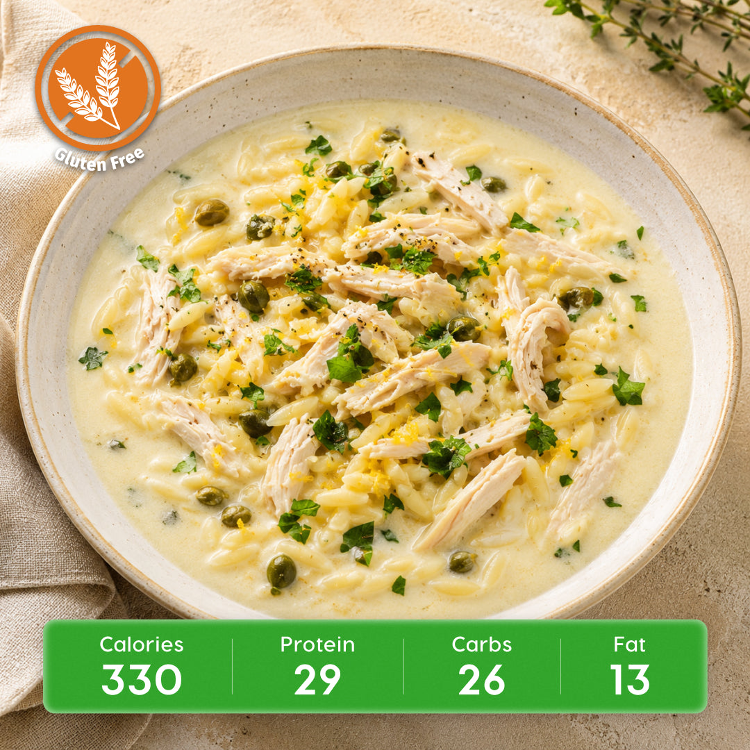 Chicken Piccata Soup with Fresh Spinach & Lemon Zest (28oz, serves 2)