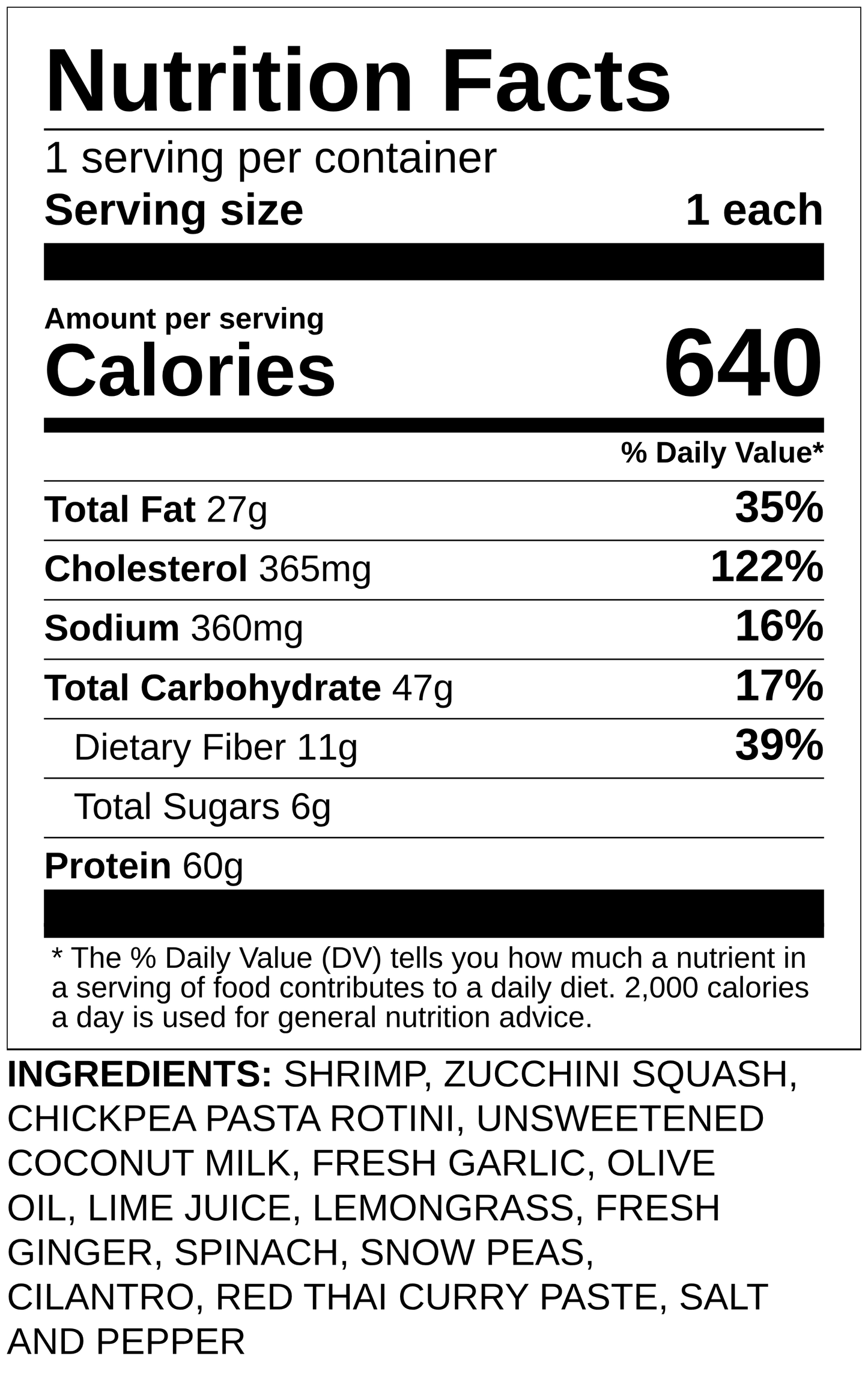 Coconut Lemongrass Shrimp with Snow Peas & Chickpea Pasta