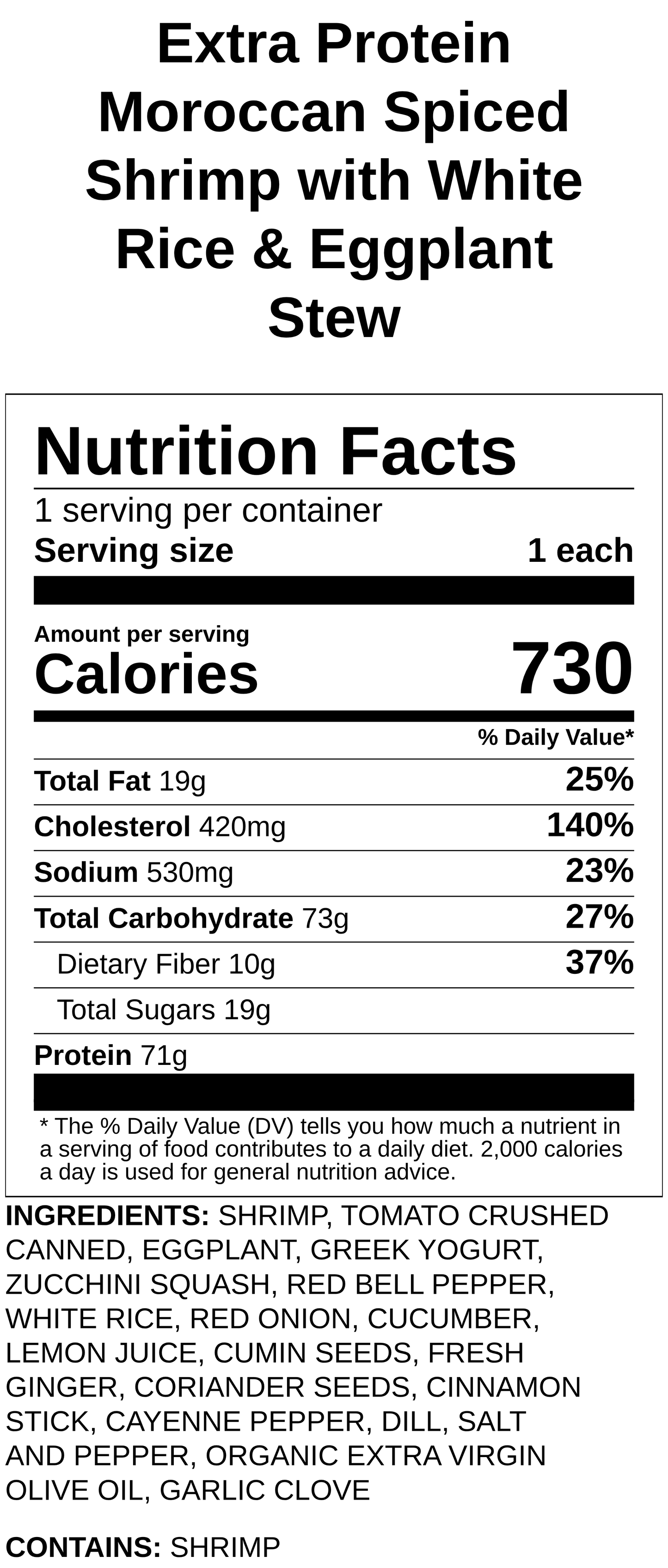 Moroccan Spiced Shrimp with White Rice & Eggplant Stew