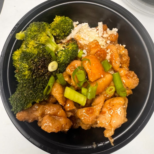 Gluten-Free Sesame Chicken with Brown Rice & Broccoli