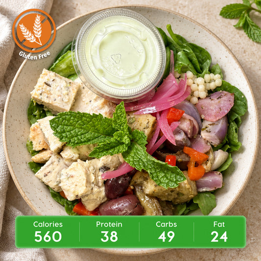 Greek Chicken Power Bowl Salad with Tzatziki & GF Quinoa