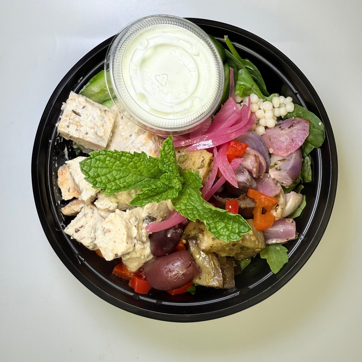 Greek Chicken Power Bowl Salad with Tzatziki & GF Quinoa