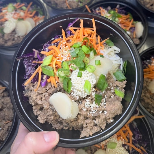Korean Gochujang Beef Bowl with Sesame Rice Noodles