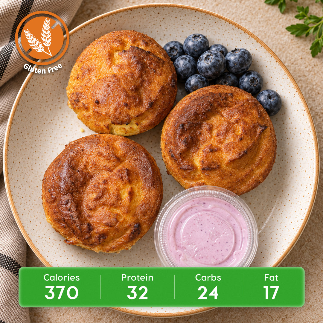 Lemon Blueberry Protein Breakfast Cheesecake