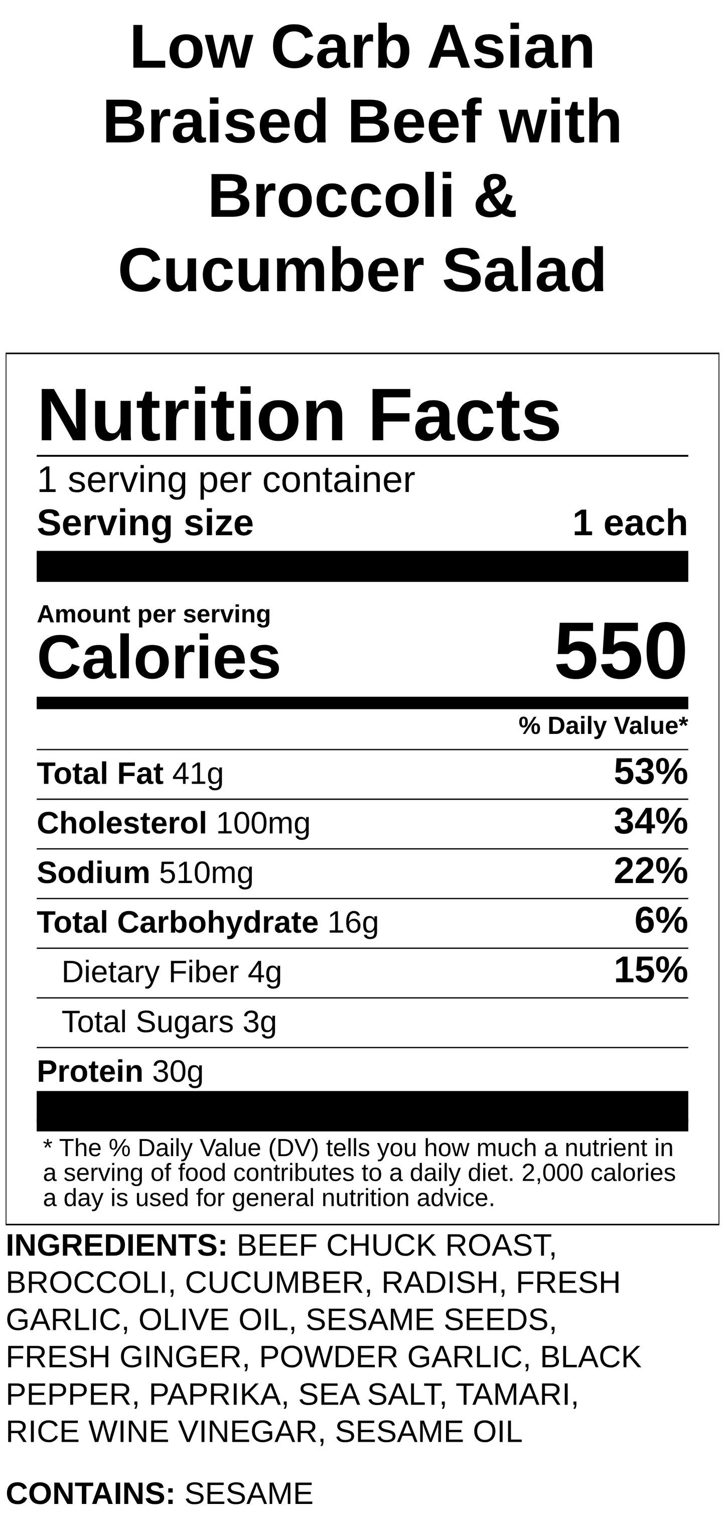 Asian Braised Beef with Sweet Potato Wedges & Cucumber Radish Salad