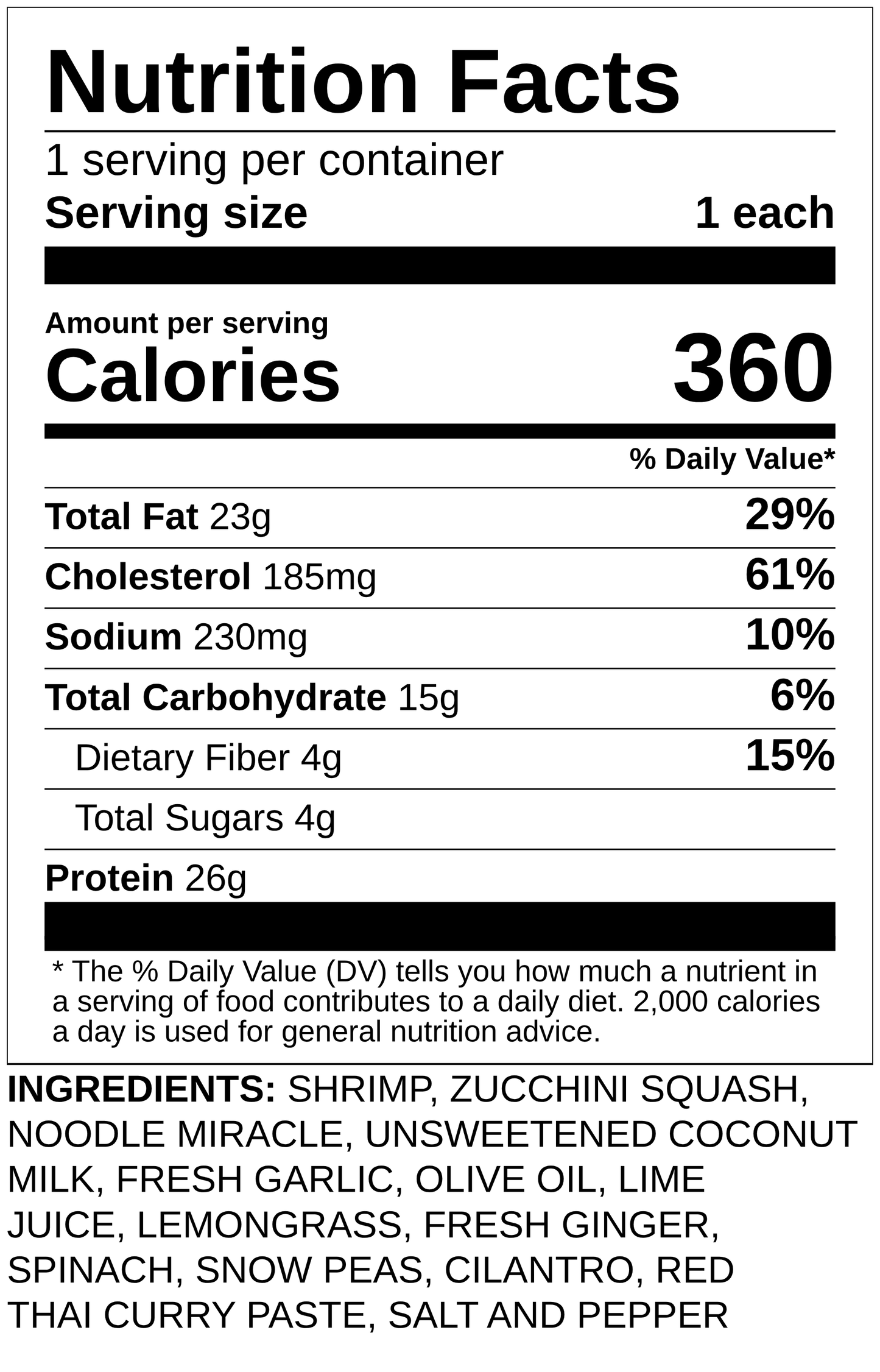 Coconut Lemongrass Shrimp with Snow Peas & Chickpea Pasta