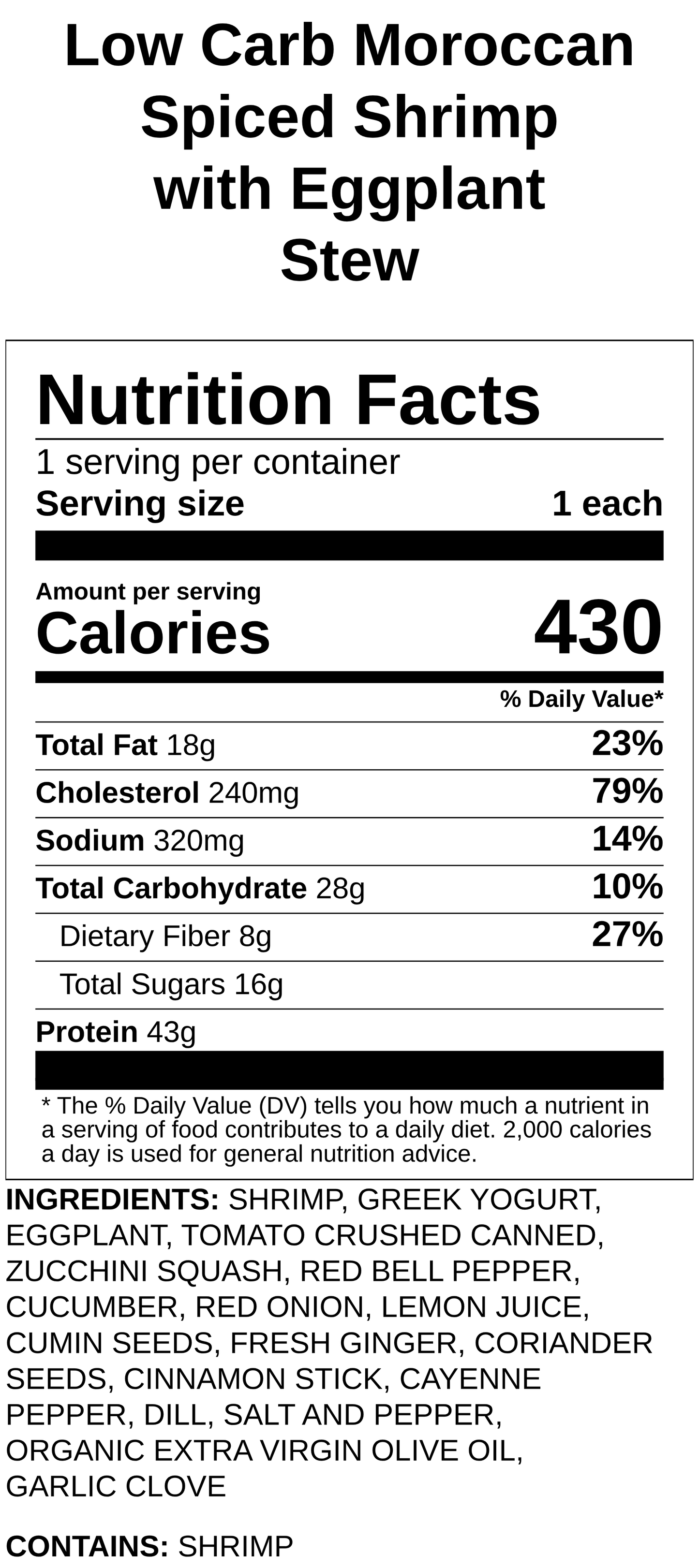 Moroccan Spiced Shrimp with White Rice & Eggplant Stew