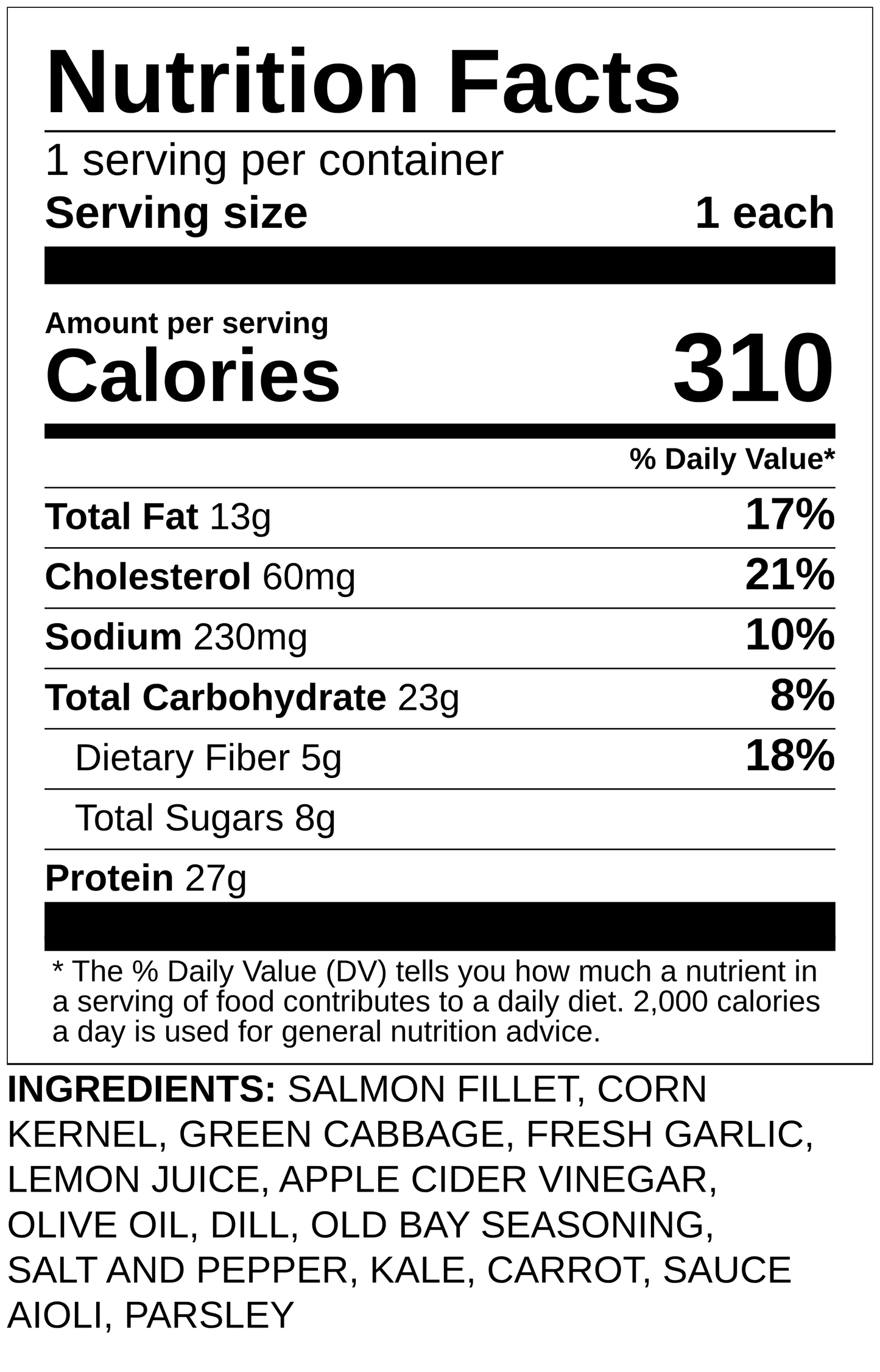 Norwegian Wild Salmon Cakes with Roasted Potatoes and Corn