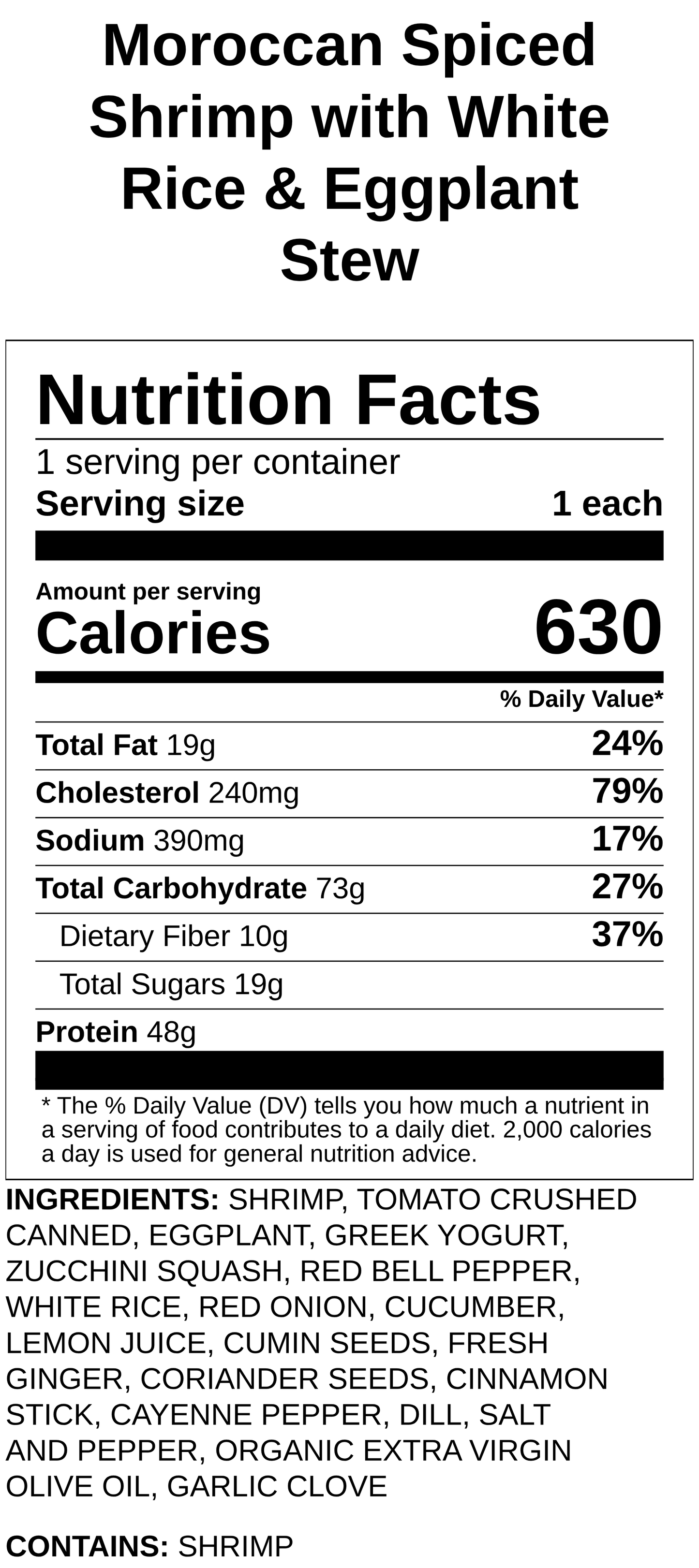 Moroccan Spiced Shrimp with White Rice & Eggplant Stew