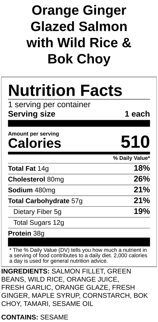 Orange Ginger Glazed Salmon with Wild Rice & Bok Choy