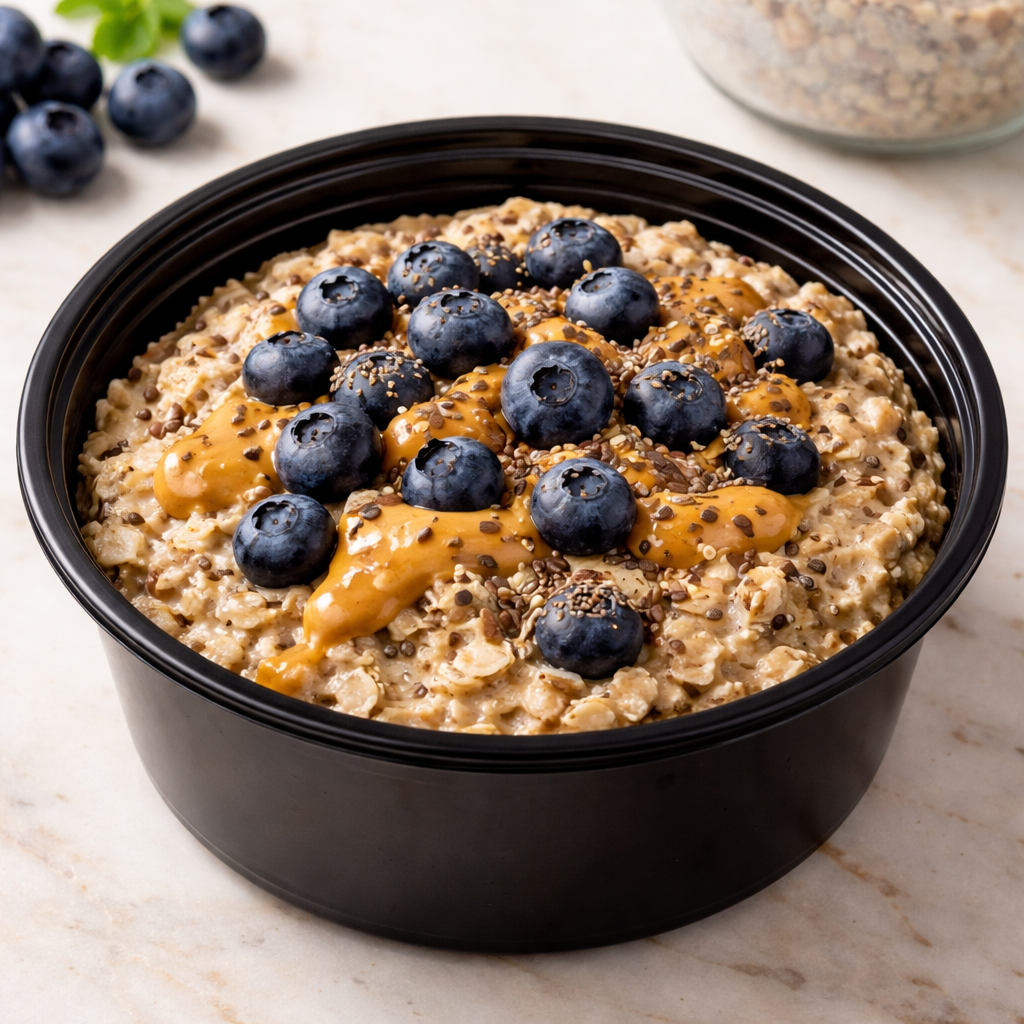 Blueberry Peanut Butter Protein Overnight GF Oats  (2 Servings)