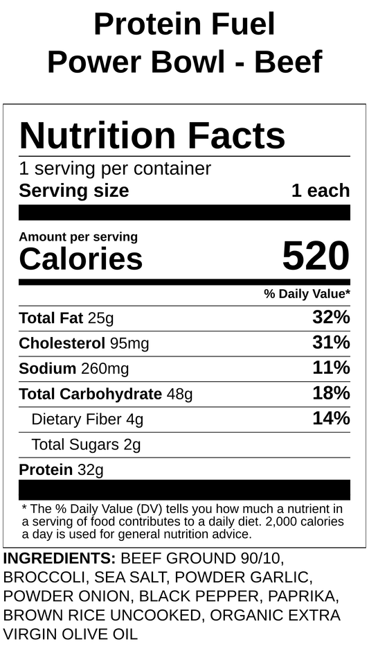 Protein Fuel Power Bowl - Beef or Tofu