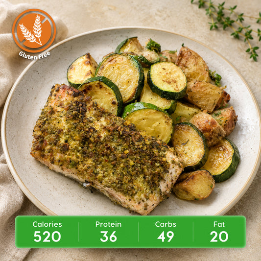 Roasted Dijon Mustard Glazed Wild Salmon wRoasted Potatoes & Veggies