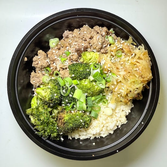 Sesame-Ginger Organic Beef, Rice & Broccoli Stir Fry