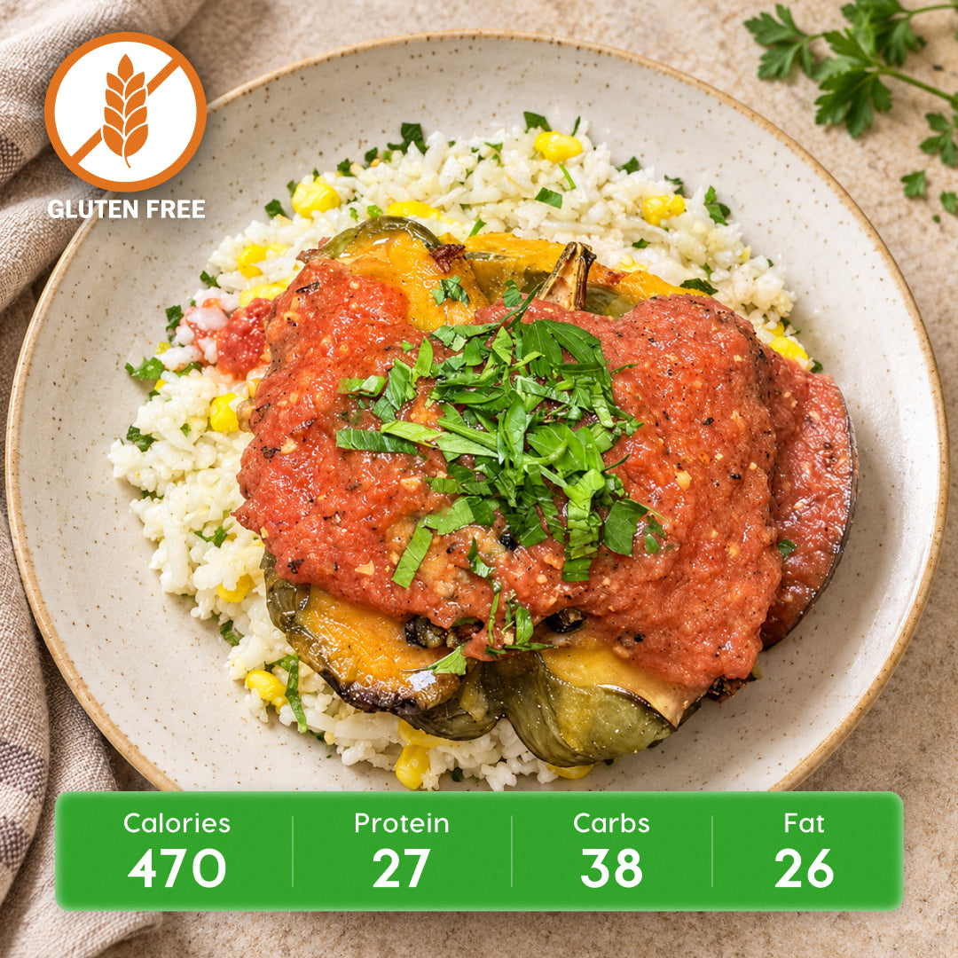 Southwest Stuffed Bell Pepper with Ground Turkey & Basmati Rice (DF+GF)