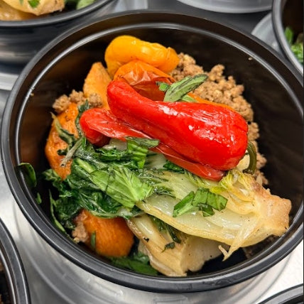 Thai Basil Lean Beef with Sweet Potato, Bok Choy & Peppers