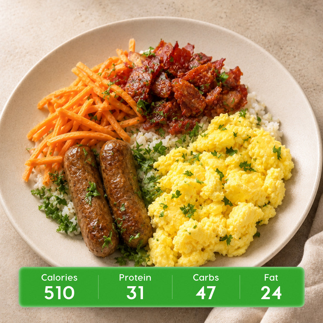 Tuscan Breakfast Bowl with Sun-Dried Tomatoes, Kale & Herbed Brown Rice