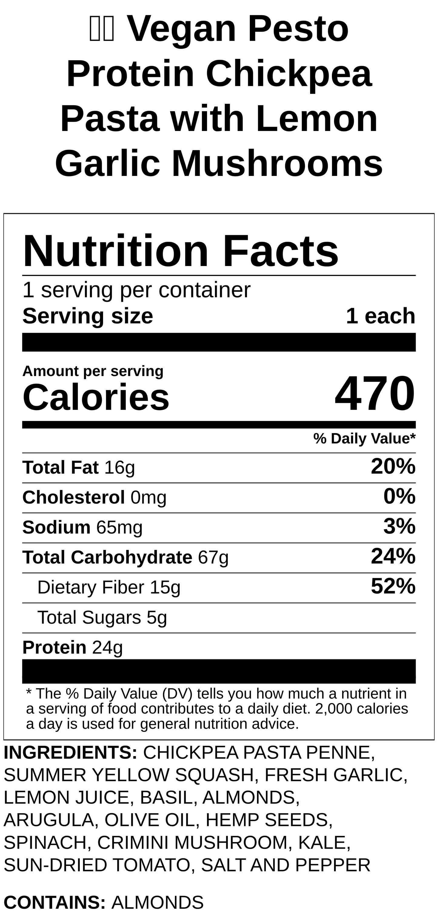 Pesto Protein Chickpea Pasta with Lemon Garlic Shrimp