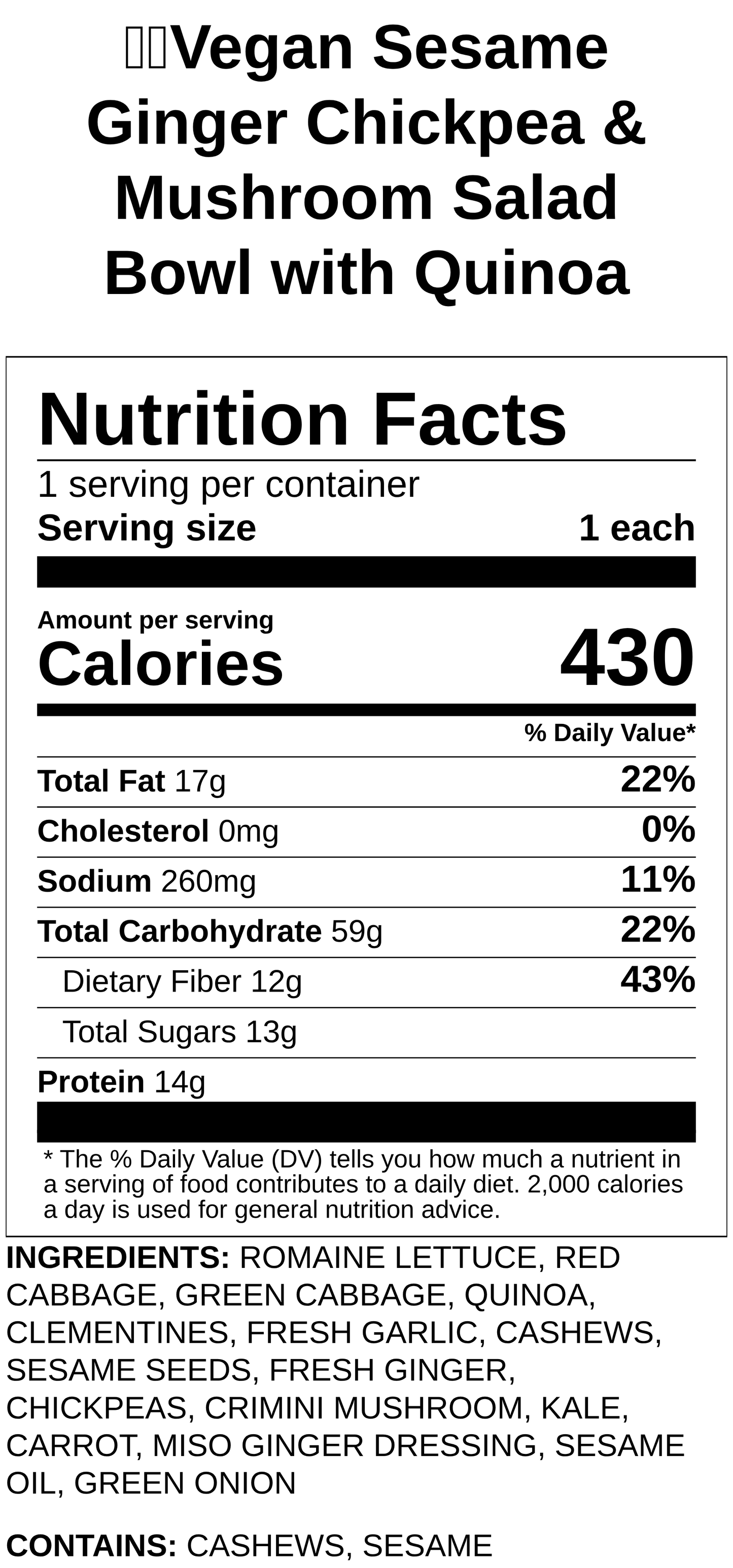 Sesame Ginger Chicken Salad Bowl with Quinoa