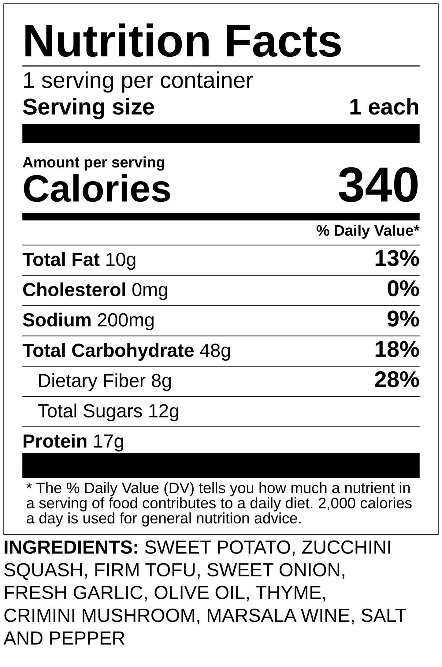 Organic Chicken Marsala Sweet Potato Zucchini