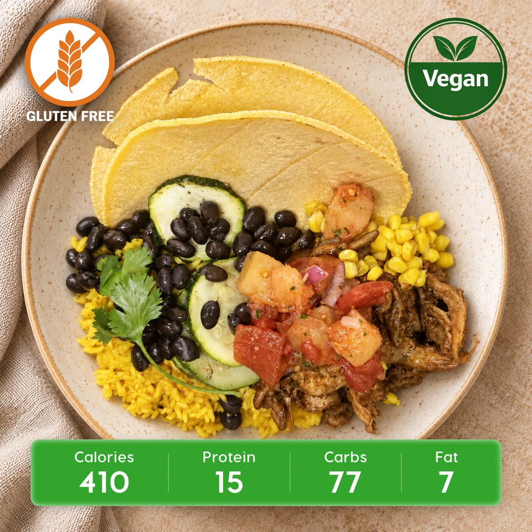 Vegan Al Pastor Mushroom Street Tacos with Spanish Rice