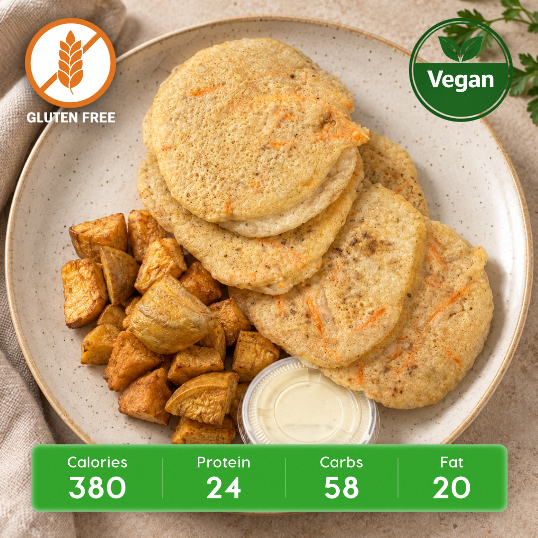 Vegan Carrot Cake Protein Pancakes