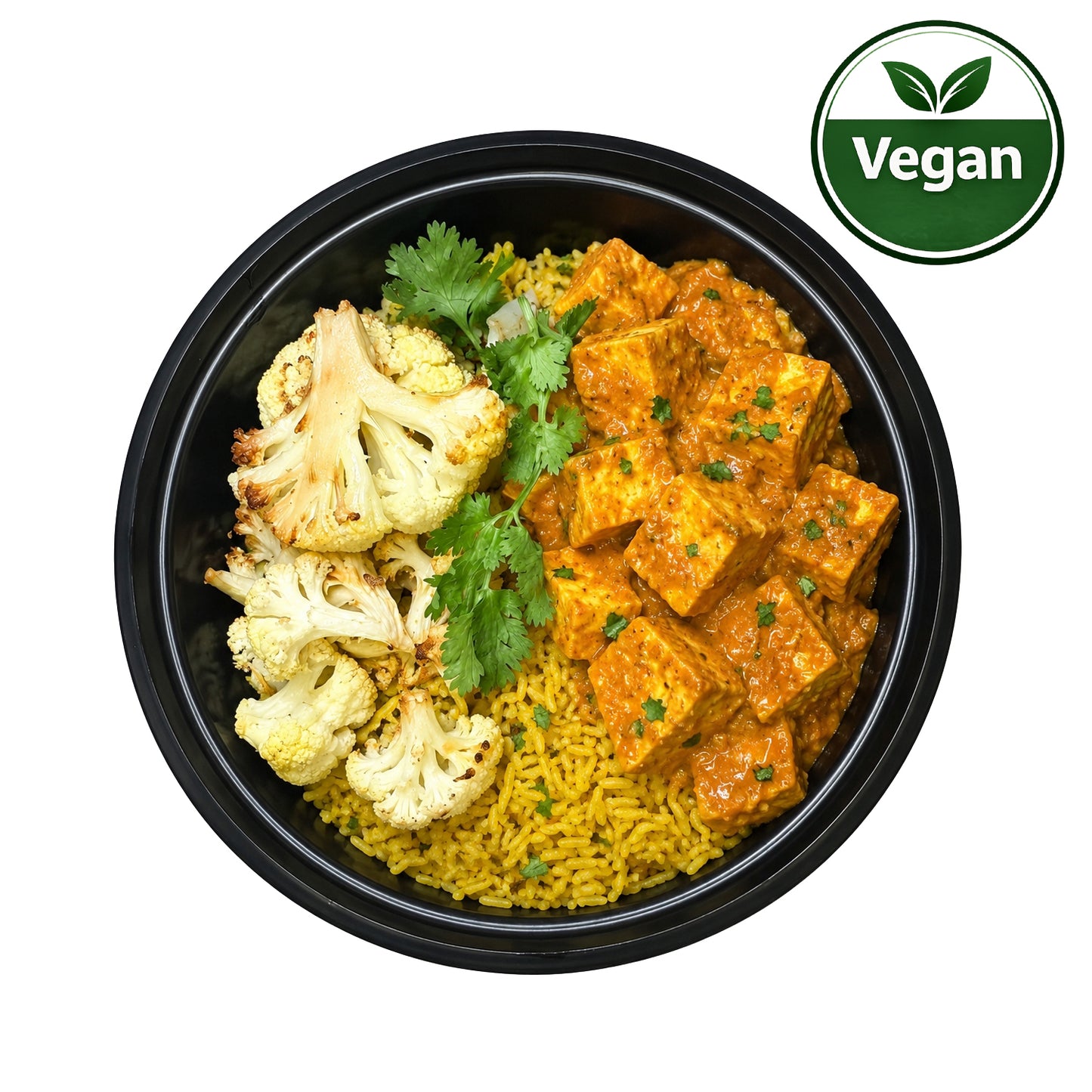 Vegan Indian Butter Tofu with Turmeric Brown Rice & Roasted Cauliflower