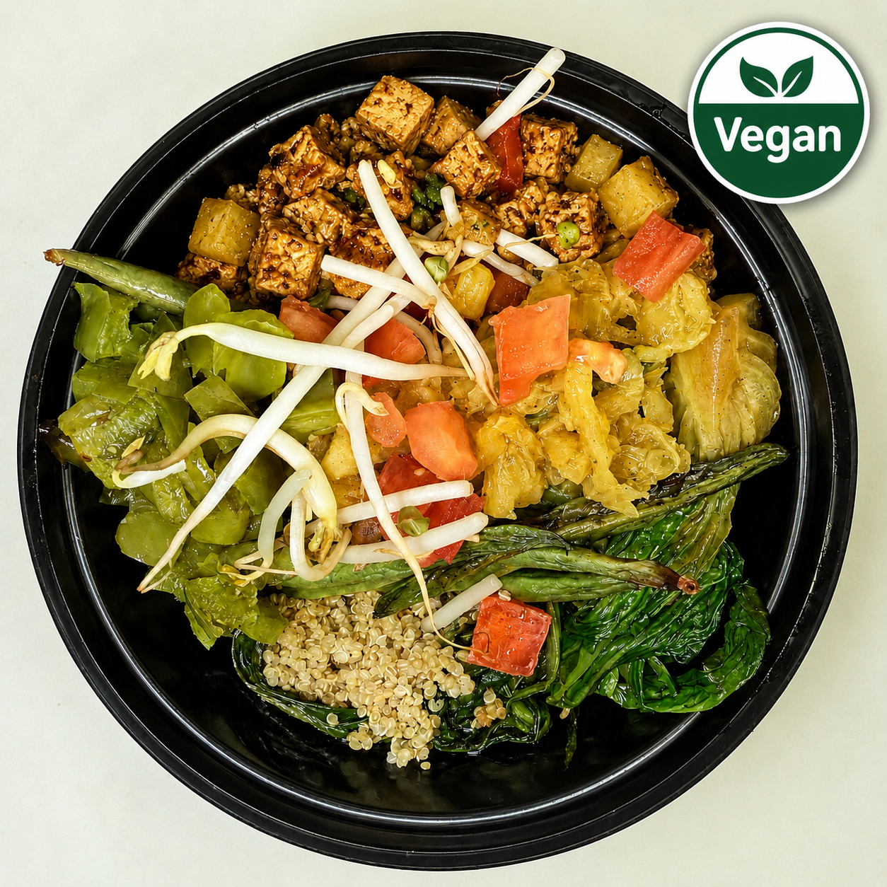 Vegan Pineapple Ginger Tofu Bowl with Quinoa & Bok Choy
