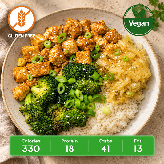 Vegan Sesame-Ginger Tofu & Broccoli Stir Fry