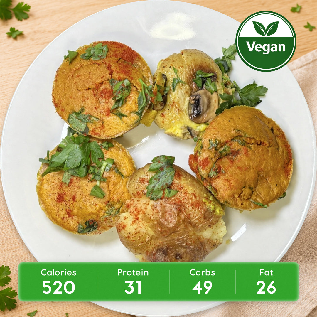 Vegan Spinach & Mushroom Chickpea Frittata