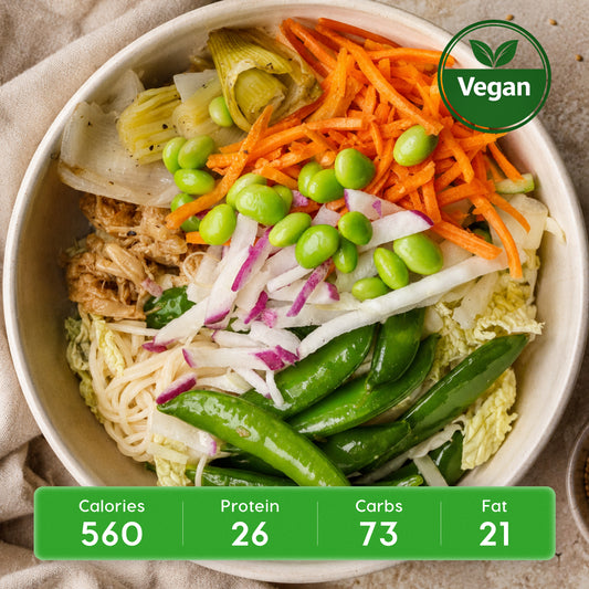 Vegan Thai Tofu Power Bowl with Brown Rice & House made Peanut Dressing
