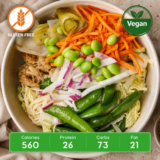Vegan Thai Tofu Power Bowl with Brown Rice & House made Peanut Dressing